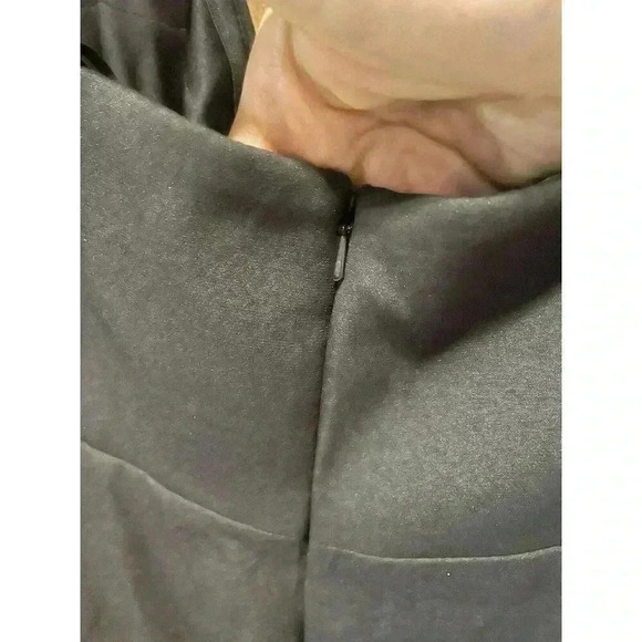 NWT Mac Duggal 11629 Strapless Column Dress Feather Trim Black Size 14 - Picture 5 of 8